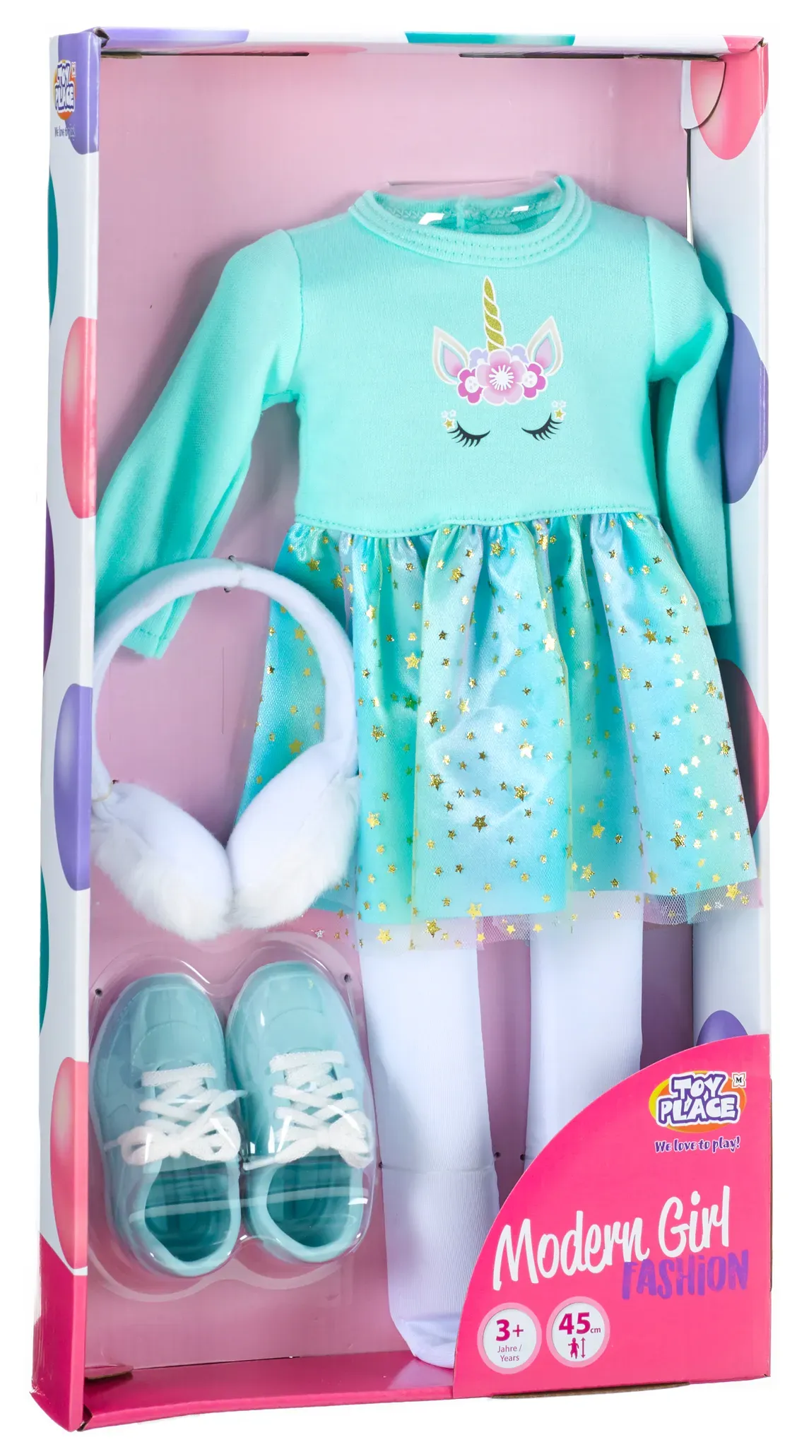 Müller - Toy Place - Modern Girl Fashion Outfit Set Einhorn, 45 cm