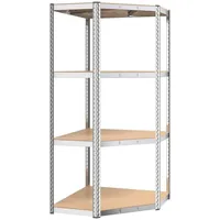 vidaXL Eckregal Stahl/Spanplatte 75 x 75 x 160 cm silber