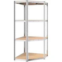 vidaXL Eckregal Stahl/Spanplatte 75 x 75 x 160 cm silber