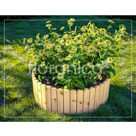 Floranica Rollborder Flexibler Holzzaun Rolborder - 200 x 30 cm - Unbehandelt - Beeteinfassung Rasenkante Palisade Umzäunung für Obstgärten Wege