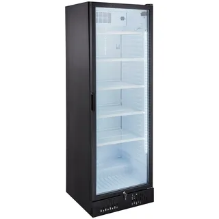 GastroHero Getränkekühlschrank PROFI 382, Made in Europe, 382 Liter Kühlraumvolumen, 4 verstellbare Einlegeböden, Innenbeleuchtung, Abschließbar, Schwarz