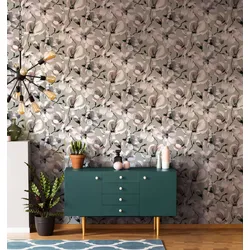 Vliestapete MARBURG "Tapete Malerische Blüten", grau (grau,beige,weiß), B:0,53m H:0,01m L:10,05m, Vlies, Tapeten, moderne Vliestapete für Wohnzimmer Schlafzimmer Küche