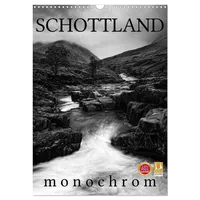 Calvendo Schottland Monochrom (Wandkalender 2026 DIN A3 hoch), CALVENDO