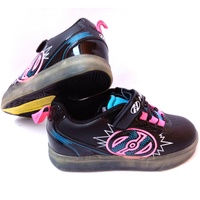Heelys X2 Pow Lighted Schuhe mit Rollen Sneakers schwarz/neon blau/ pink Gr. 32