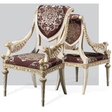 Casa Padrino Luxus Barock Esszimmer Stuhl Set Lila / Silber / Weiß / Gold 62 x 74 x H. 103 cm - Prunkvolles Küchen Stühle 4er Set - Hotel Restaurant Schloss Möbel - Luxus Qualität - Made in Italy