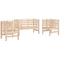 vidaXL 3-tlg Garten-Lounge-Set Massivholz Kiefer Modell 8