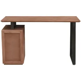 miliboo Schreibtisch aus massivem Akazienholz und schwarzem Metall mit 3 Schubladen B130 cm Horace