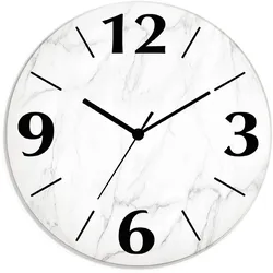 Artland Wanduhr »Weiße Marmor Textur«, wahlweise mit Quarz- oder Funkuhrwerk, lautlos ohne Tickgeräusche Artland weiß