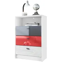 Vladon Kommode, Weiß, 56x86x36 cm, Wohnzimmer, Kommoden & Sideboards,