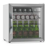 Klarstein Getränkekühlschrank 47l – Glastür, Led-beleuchtung, 0-13°c, 2 Metallablagen, Kompressor, Kleiner Flaschenkühlschrank, Temperaturregelung, Leise 39db