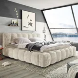 Riess-Ambiente Polsterbett DIAMOND 180x200cm weiß Chenillestoff inkl. Matratze und Topper