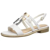 Marco Tozzi Damen Sandalen flach mit Schließe Sommer, Weiß