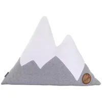 Idealer Pulverschnee Kissen Bergform Berg Dekokissen Zierkissen Fleecekissen grau