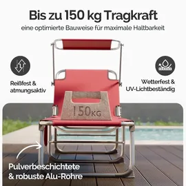 CASARIA Ibiza Sonnenliege 190 x 60 x 0 cm Rot