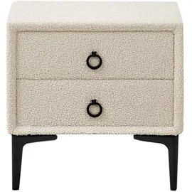 Beliani Nachttisch mit 2 Schubladen Schwarze Metallbeine modern Sezanne