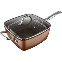 San Ignacio Optimum Copper quadratische Pfanne 24x24cm Induktion aus gepresstem Aluminium.