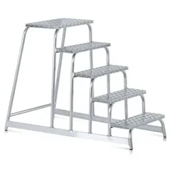Tritt Aluminium/Aluminium, 1 Stufe, H 200mm, B 600mm, Stufentiefe 200mm - silber