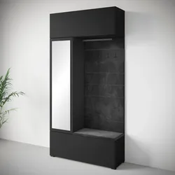 Garderoben-Set INOSIGN "GARDEROBEN TEJO", schwarz (schwarz matt, schwarz matt), B:115cm H:37,5cm T:231,9cm, Spanplatte, Kastenmöbel-Sets, Garderoben-Set TEJO (4-tlg.) mit Spiegel, Sitzbank & Stauraum
