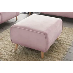 Hocker ANDAS "Janek", rosa (flamingo), B:97cm H:47cm T:66cm, Struktur fein ( 100% Polyester), Struktur weich (92% Polyester, 8% Nylon), Struktur fein ( 100% Polyester), Hocker, Polsterhocker, mit Keder in scandinavischem Design