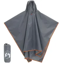 vidaXL Regenponcho mit Kapuze 2-in-1-Design Grau und Orange 223x145 cm