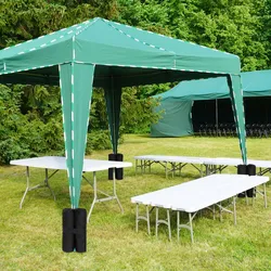 Relaxdays Relaxdays Pavillon Gewichte 4er Set, Beschwerer für Pavillons & Zelte, befüllbar mit Sand, Steinen,10 kg je Fuß, schwarz