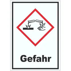 Aufkleber Ätzende Wirkung Gefahr Ätzwirkung A2 (420x594mm)