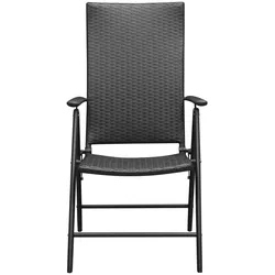 vidaXL Gartenstühle 4 Stk. Poly Rattan Schwarz