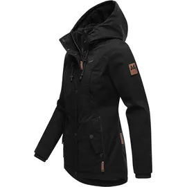 Marikoo Damen warme Winterjacke mit Kapuze Bikoo Black with black fur Gr. L - L