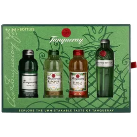 Tanqueray Imported 43,1% vol 0,05 l + Flor de Sevilla 41,3% vol 0,05 l + Rangpur 41,3 % vol 0,05 l + Nº Ten 47,3% vol 0,05 l