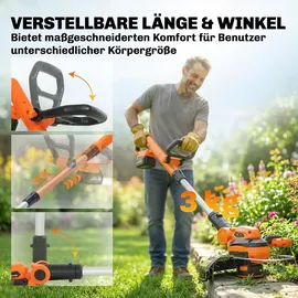 Outsunny Akku-Rasentrimmer 21V inkl. 2 x 4,0 Ah
