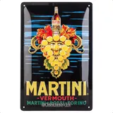 Nostalgic-Art 22320 Retro Blechschild, Martini – Vermouth Grapes – Geschenk-Idee für Cocktail-Fans, aus Metall, Vintage-Design zur Dekoration, 20 x 30 cm