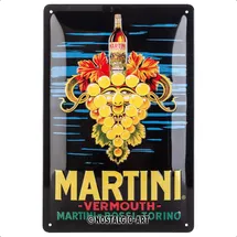 Nostalgic-Art 22320 Retro Blechschild, Martini – Vermouth Grapes – Geschenk-Idee für Cocktail-Fans, aus Metall, Vintage-Design zur Dekoration, 20 x 30 cm