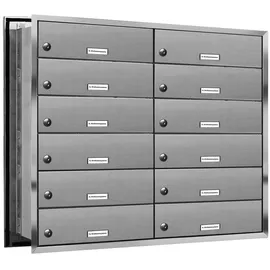 AL Briefkastensysteme Durchwurfbriefkasten Premium Edelstahl Silber