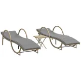 vidaXL Sonnenliege 58 x 58 x 31 cm Beige