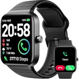 Smartwatch Damen Herren,1.45" Rund Smartwatch mit Telefonfunktion,Schrittzähler Fitness Uhr Damen mit 120 Sportmodi,Herzfrequenz,Schlaf,SpO2,Benachrichtigung,IP68 Wasserdichte Sportuhr für Android iOS