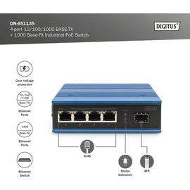 Digitus Industrial DN-651135 4+1 Port Gbit Ethernet PoE