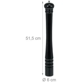 Relaxdays Salz- und Pfeffermühle 51,5 cm Schwarz unbefüllt