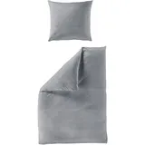 BIERBAUM Chic Uni unifarben grau 240 x 220 cm + 2 x 40 x 80 cm