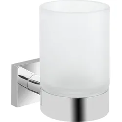 Becher Elean (Ausführung: Glashalter Elean Glas satiniert Messing verchromt)