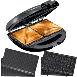 Melissa 16240110 Waffeleisen, Sandwichtoaster, Edelstahl, Schwarz
