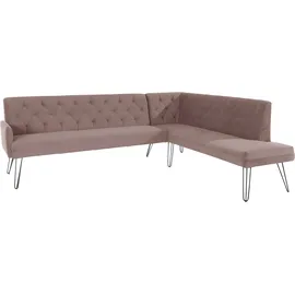 exxpo - sofa fashion Eckbank Doppio, Frei im Raum stellbar pink Sitzbänke, 31879349-0 B/H/T: 197 cm x 90 cm, x 255 cm