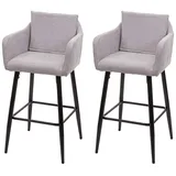 Proregal Barhocker 74 cm Metall Stoff/Textil Hellgrau