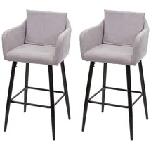 Proregal Barhocker 74 cm Metall Stoff/Textil Hellgrau