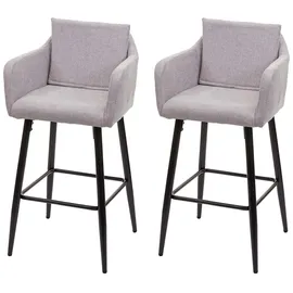 Proregal Barhocker 74 cm Metall Stoff/Textil Hellgrau