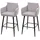 Proregal Barhocker 74 cm Metall Stoff/Textil Hellgrau