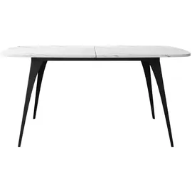 Mirjan24 Esstisch, Weiß Hochglanz, Holzwerkstoff, Oval,Oval, 160x76x90 cm, Esszimmer, Tische, Esstische