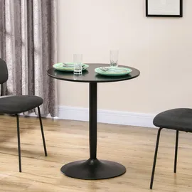 Homcom Runder Küchentisch Ø70 x 75 cm Schwarz