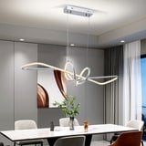 Bellastein LED Esstisch Kronleuchter Moderne mit Fernbedienung Chrom Pendelleuchte Höhenverstellbar Creative Design Wohnzimmer Deckenleuchte Hängeleuchte für Esszimmer wohnzimmer Büro (Chrom)