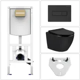Bäder Boutique Wand-WC mit WC-Sitz Schwarz Matt