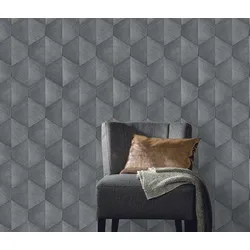 Vliestapete FASHION FOR WALLS "Prisma", grau, B:0,53m L:10,05m, Tapeten, Phthalate frei
